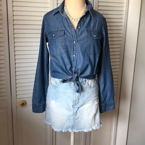 Jean button down worn once!